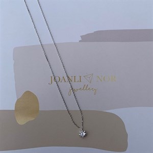 Joanli Nor - JOYNOR halskæde i rosaforgyldt sølv m. zirkonia  245 193-4
